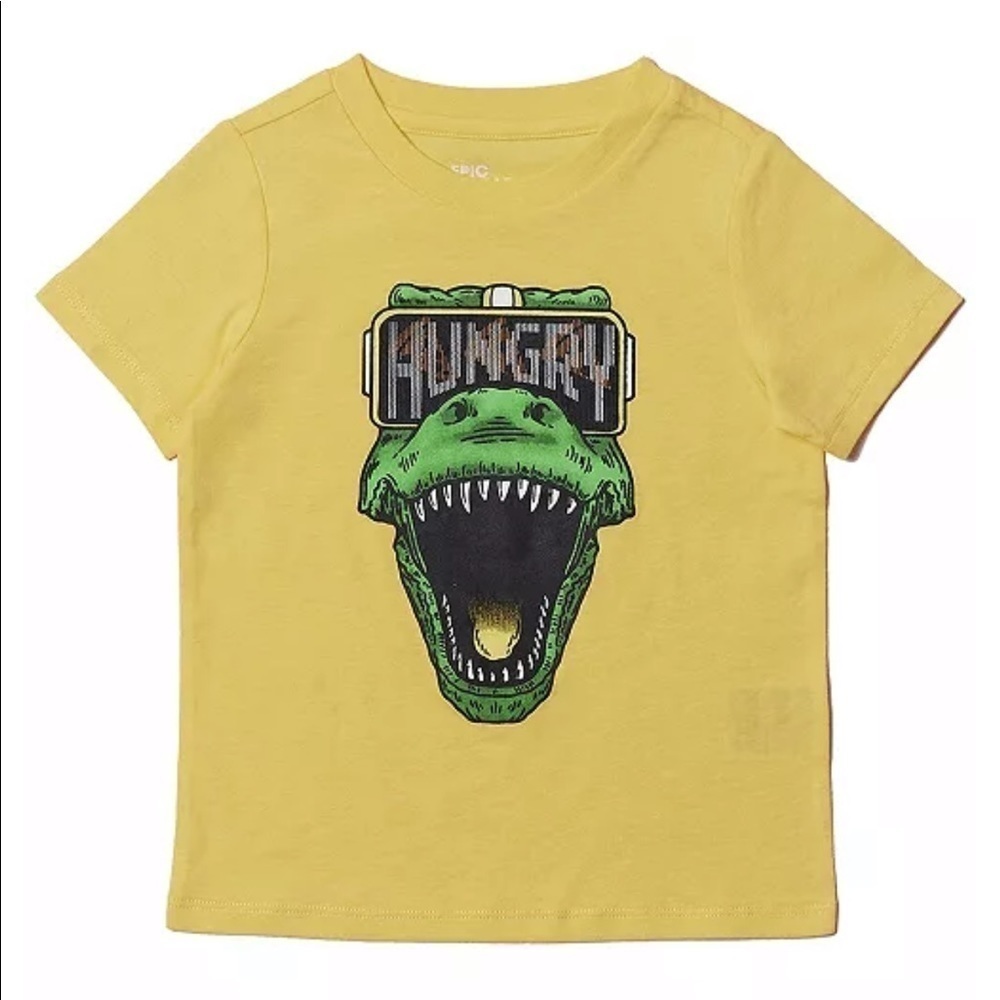 HUNGRY Dino print Short Sleeve Graphic T-shirt. Size 2T. NWT
